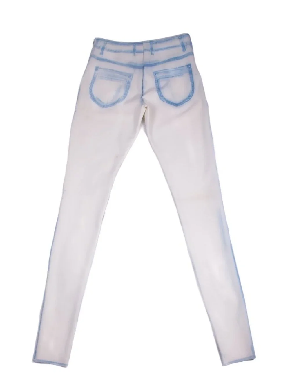 MAISON MARGIELA FW13 TROMPE L'OEIL WHITE BLUE JEANS PRINT LEGGINGS